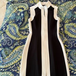 Tommy Hilfiger Black and White Zip Up Dress Size 4